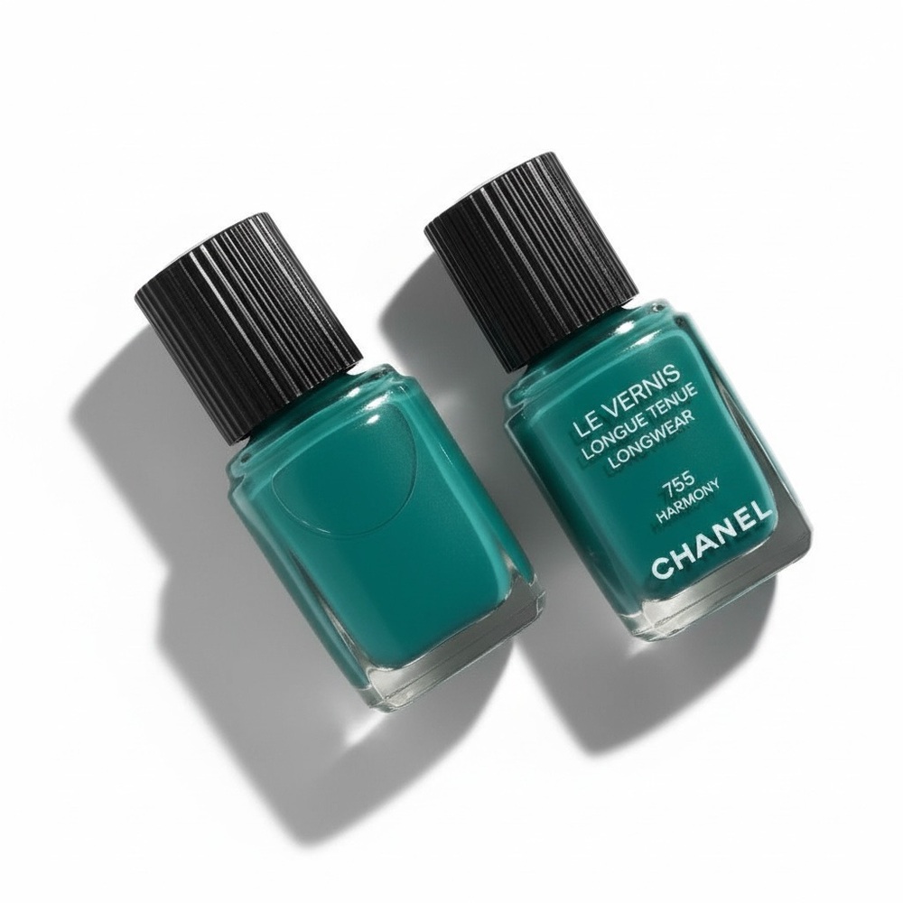 CHANEL Le Vernis Nail Polish in Harmony Teal #755 Set of Two NEW - Picture 9 of 13